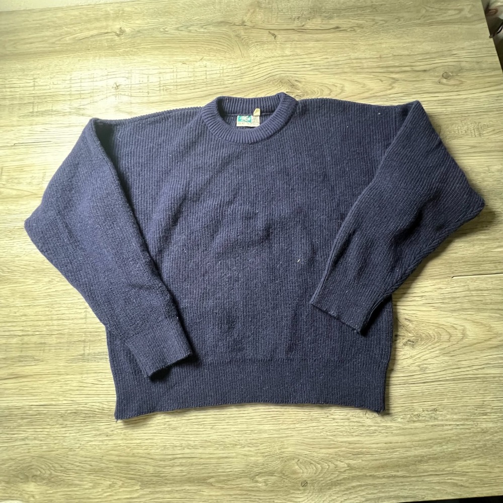 Norsewear Sweater Mens XL Navy Blue Pure New Wool Ribbed Knit New Zealand P80